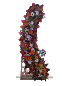 استند گل قوسی لوکس با گل‌آرایی ژربرا و آنتوریوم، مناسب افتتاحیه و رویدادهای خاص | خرید استند گل شیک با بهترین قیمت – گل‌شاپ آنلاین
